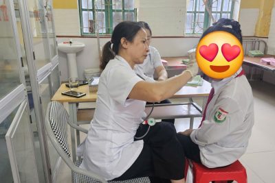 TRƯỜNG THCS THÀNH LỢI PHỐI HỢP TRUNG TÂM Y TẾ PHƯỜNG TRƯỜNG THI TỔ CHỨC KHÁM SỨC KHỎE BAN ĐẦU CHO HỌC SINH